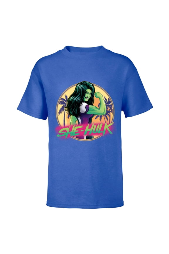 She-Hulk Jennifer Walters Palm Tree Flex - Short Sleeve T-Shirt for Kids - Customized-Royal