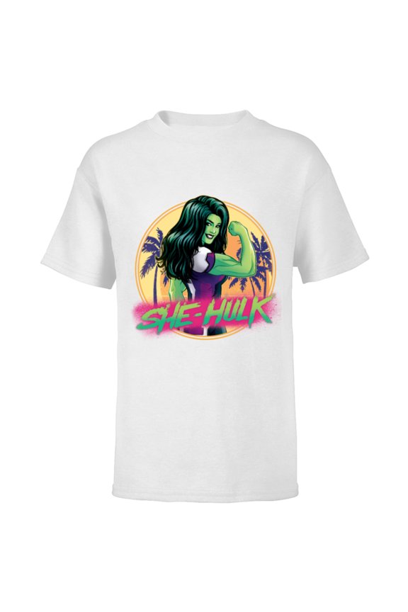 She-Hulk Jennifer Walters Palm Tree Flex - Short Sleeve T-Shirt for Kids - Customized-White