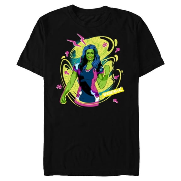Marvel She-Hulk Jennifer Walters #She-Hulk Hashtag - Short Sleeve Blended T-Shirt for Adults - Customized-Black