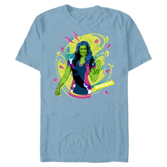 Marvel She-Hulk Jennifer Walters #She-Hulk Hashtag - Short Sleeve Blended T-Shirt for Adults - Customized-Ocean Blue