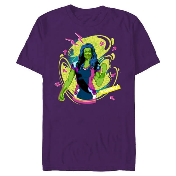 Marvel She-Hulk Jennifer Walters #She-Hulk Hashtag - Short Sleeve Blended T-Shirt for Adults - Customized-Purple