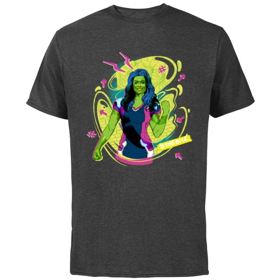 Marvel She-Hulk Jennifer Walters #She-Hulk Hashtag - Short Sleeve Cotton T-Shirt for Adults - Customized-Charcoal