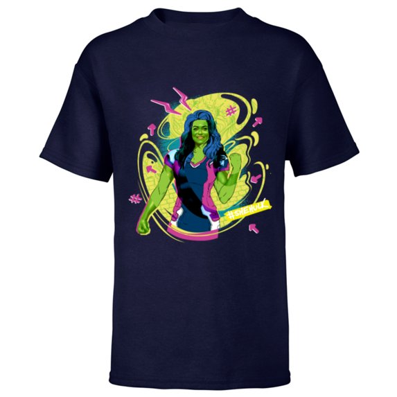 Marvel She-Hulk Jennifer Walters #She-Hulk Hashtag - Short Sleeve T-Shirt for Kids - Customized-Navy