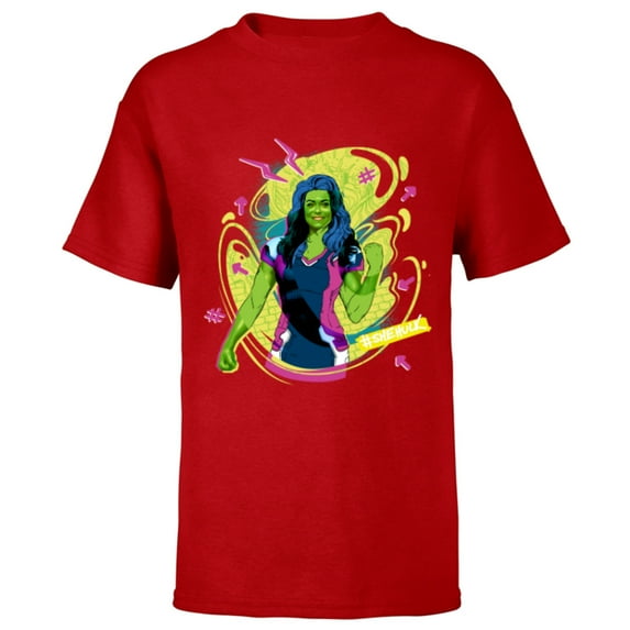 Marvel She-Hulk Jennifer Walters #She-Hulk Hashtag - Short Sleeve T-Shirt for Kids - Customized-Red