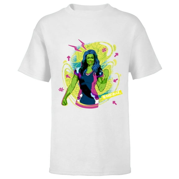 Marvel She-Hulk Jennifer Walters #She-Hulk Hashtag - Short Sleeve T-Shirt for Kids - Customized-White