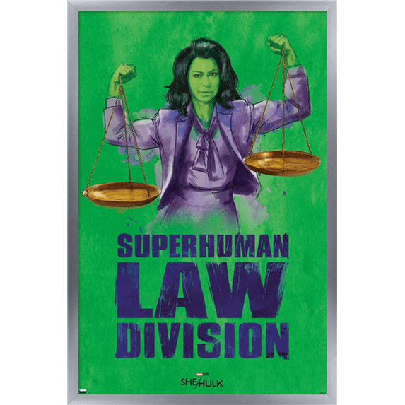 Marvel She-Hulk - Super-Human Law Division Wall Poster, 14.725" x 22.375" Framed