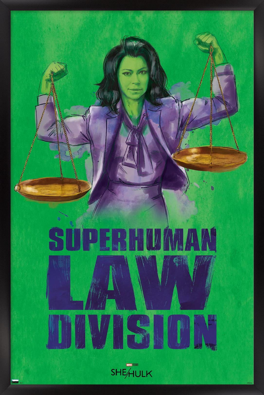 Marvel She-Hulk - Super-Human Law Division Wall Poster, 22.375" x 34" Framed