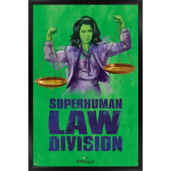 Marvel She-Hulk - Super-Human Law Division Wall Poster, 22.375" x 34" Framed