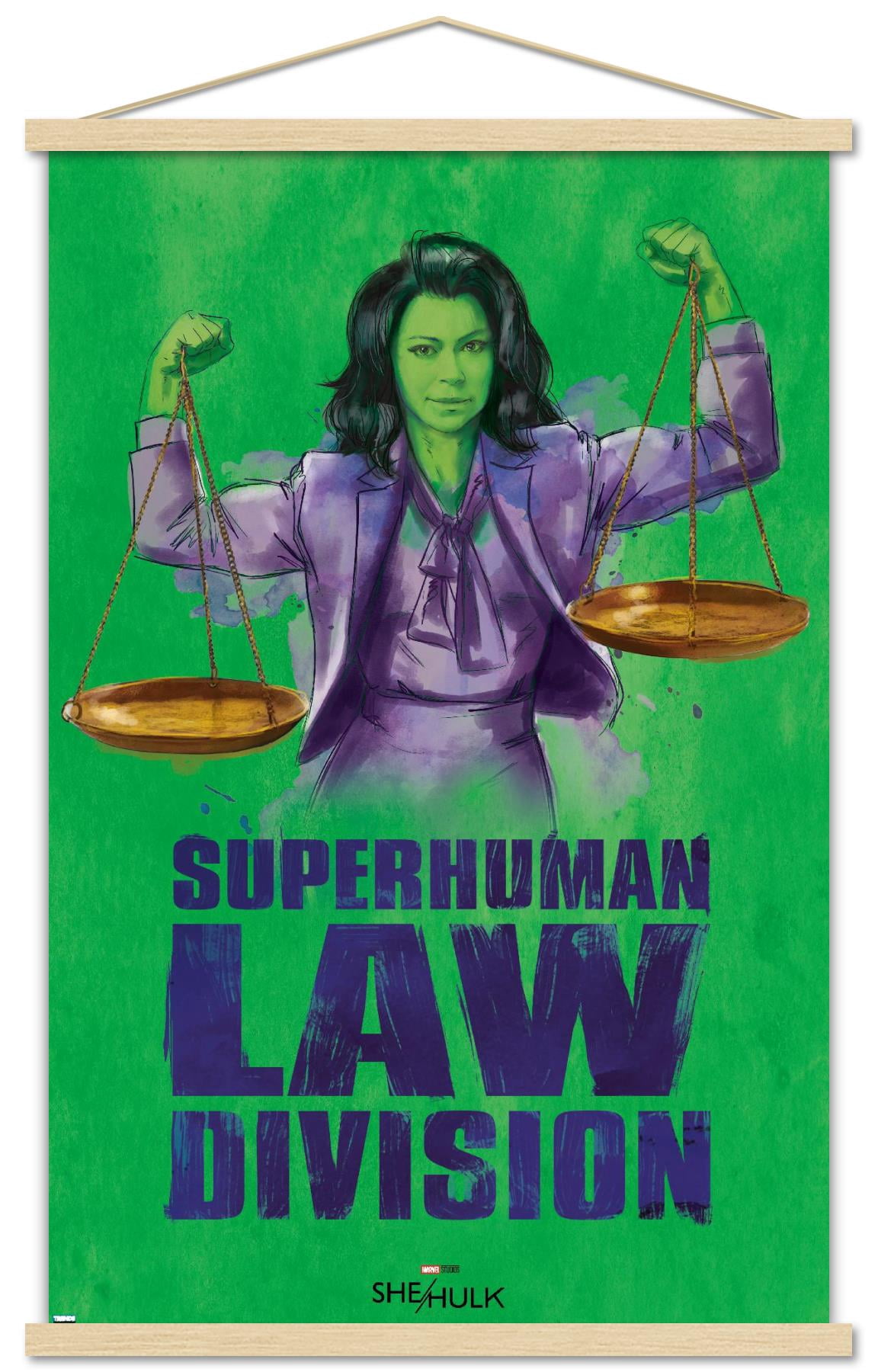 Marvel She-Hulk - Super-Human Law Division Wall Poster with Magnetic Frame, 22.375" x 34"