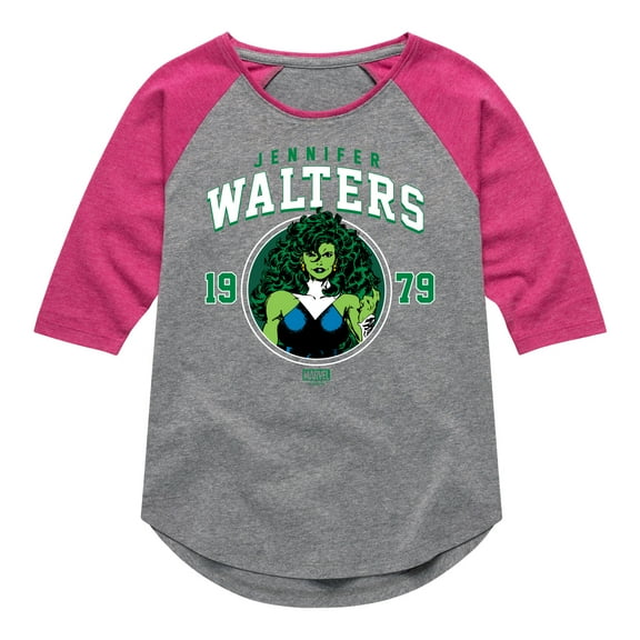Marvel She Hulk - Walters - Youth And Toddler Girls Shirt Tail Raglan