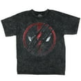 thumbnail image 1 of Marvel Shirt Mens Deadpool And Wolverine Logo Acid Wash Short Sleeve Graphic Tee, 1 of 3