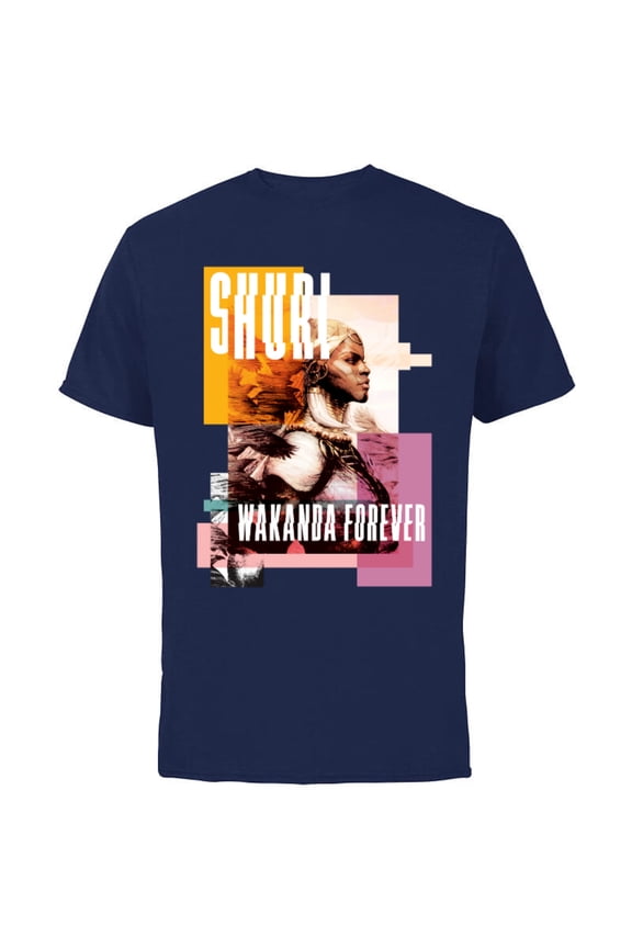 Shuri Wakanda Forever - Short Sleeve Cotton T-Shirt for Adults - Customized-Navy