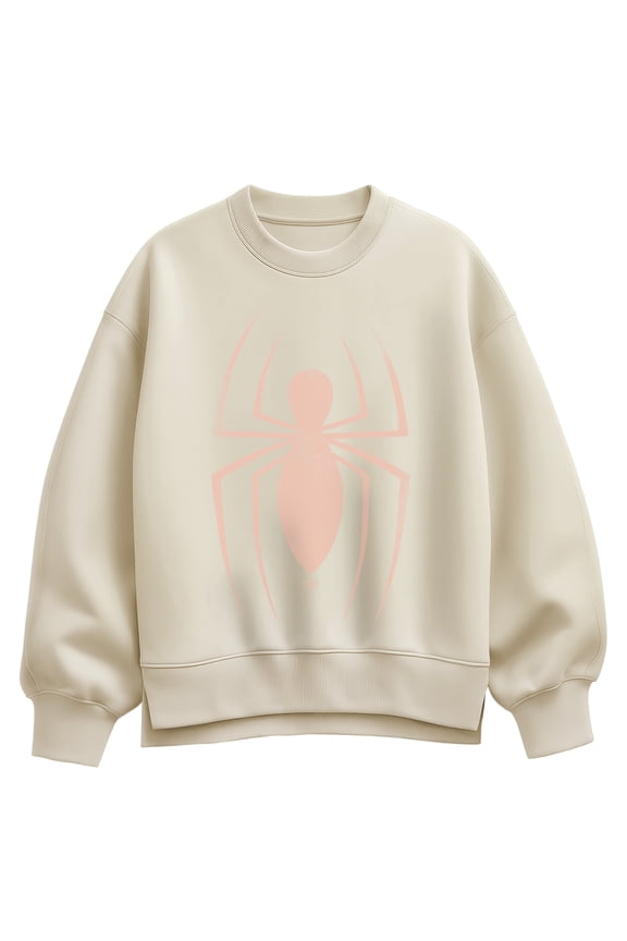 - Spider Faded Logo - Women's Oversized Fleece Crew Sweatshirt