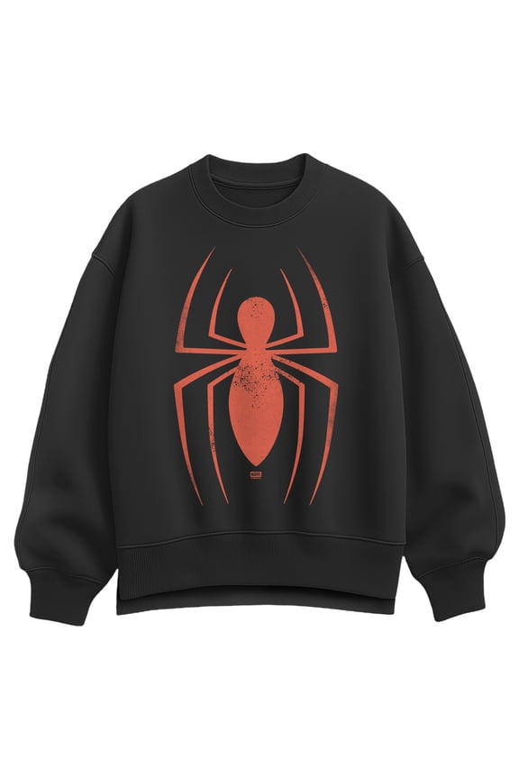 - Spider Faded Logo - Women's Oversized Fleece Crew Sweatshirt