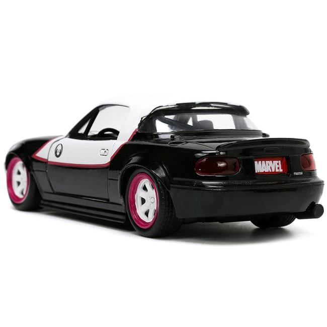 Marvel Spider Gwen 1 32 1990 Mazda Miata Hardtop Die cast Car with