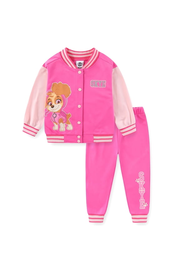 Spider-Gwen Ghost Spider Letterman Varsity Bomber Jacket and Pants Set (Girls), 2 Piece Set, Sizes 3T-7