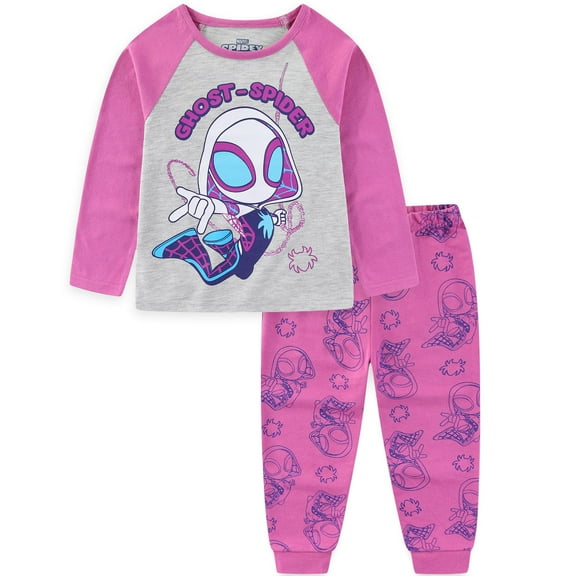 Marvel Spider-Gwen Ghost Spider Long Sleeve Shirt and French Terry Pants Set (Girls), 2 Piece Set, Sizes 2T-5T