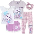 thumbnail image 1 of Marvel Spider-Gwen Ghost Spider Mix and Match Outfit Set with 2 Tops, Leggings, Shorts & Scrunchie (Girls), 5 Piece Set, Sizes 2T-5T, 1 of 7