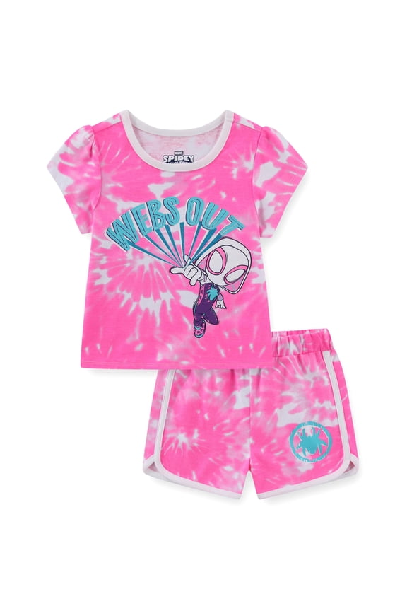 Spider-Gwen Ghost Spider Short Sleeve T-Shirt and Shorts Set (Girls), 2 Piece Set, Sizes 2T-7