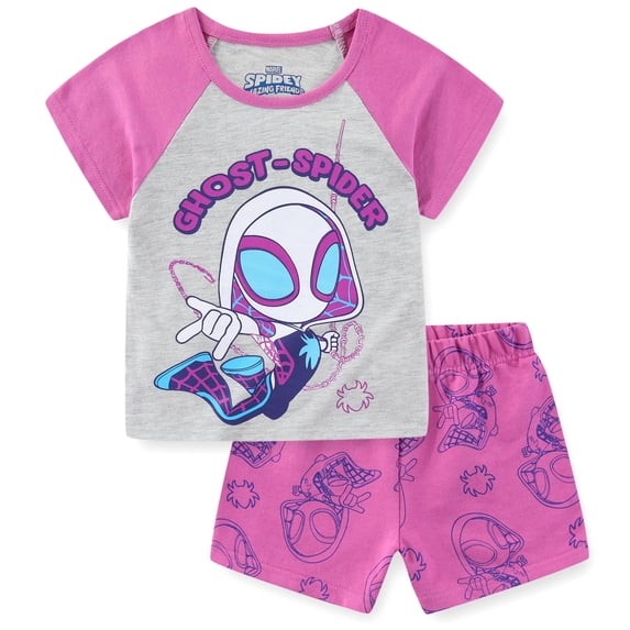 Marvel Spider-Gwen Ghost Spider Short Sleeve T-Shirt and Shorts Set (Girls), 2 Piece Set, Sizes 2T-7