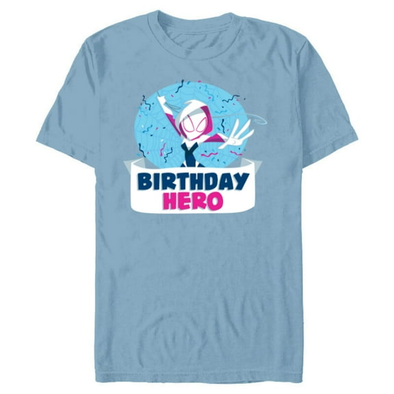 Marvel Spider-Gwen Ghost Spider Toony Confetti Birthday Hero - Short Sleeve Blended T-Shirt for Adults - Customized-Ocean Blue