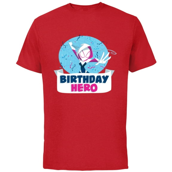 Marvel Spider-Gwen Ghost Spider Toony Confetti Birthday Hero - Short Sleeve Cotton T-Shirt for Adults - Customized-Red