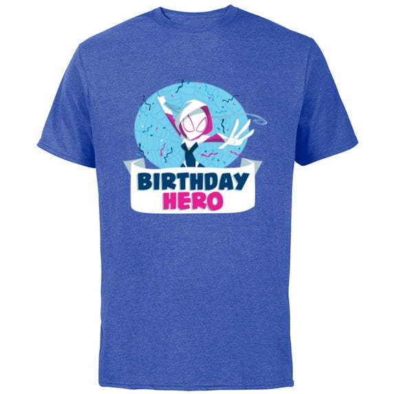Marvel Spider-Gwen Ghost Spider Toony Confetti Birthday Hero - Short Sleeve Cotton T-Shirt for Adults - Customized-Royal Heather