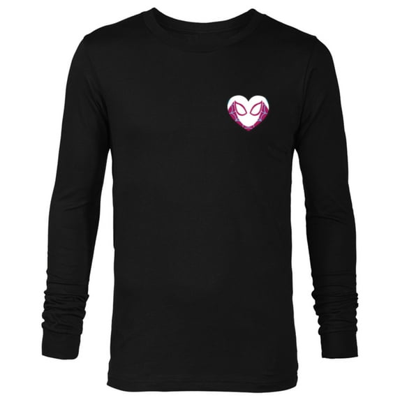 Marvel Spider-Gwen Ghost Spider Valentine’s Day Heart Mask - Long Sleeve T-Shirt for Men - Customized-Black