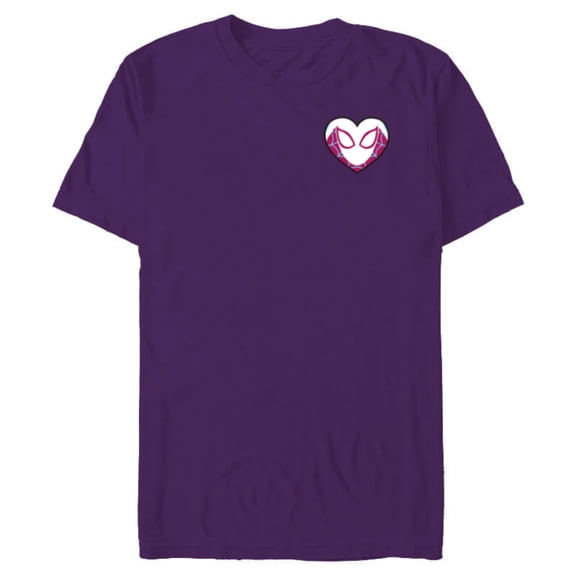 Marvel Spider-Gwen Ghost Spider Valentine’s Day Heart Mask - Short Sleeve Blended T-Shirt for Adults - Customized-Purple