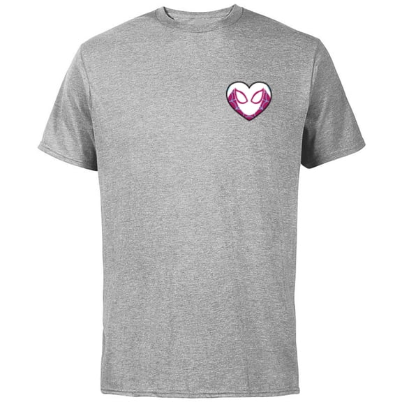 Marvel Spider-Gwen Ghost Spider Valentine’s Day Heart Mask - Short Sleeve Cotton T-Shirt for Adults - Customized-Athletic Heather