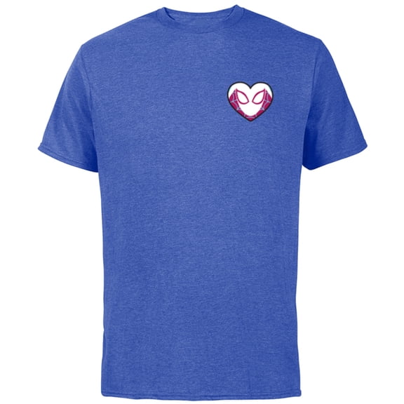 Marvel Spider-Gwen Ghost Spider Valentine’s Day Heart Mask - Short Sleeve Cotton T-Shirt for Adults - Customized-Royal Heather
