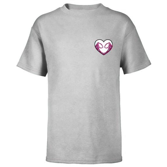 Marvel Spider-Gwen Ghost Spider Valentine’s Day Heart Mask - Short Sleeve T-Shirt for Kids - Customized-Athletic Heather