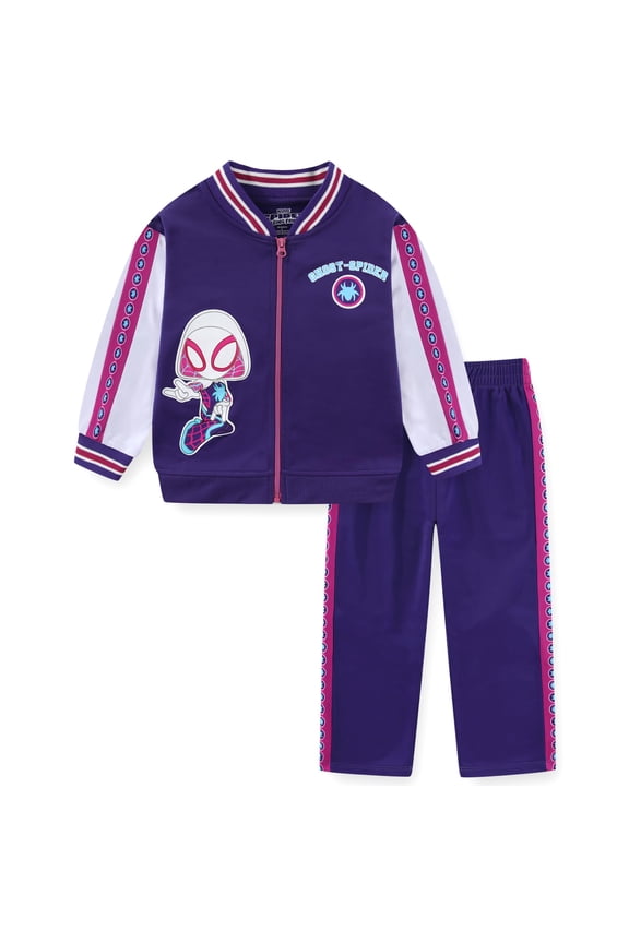 Spider-Gwen Ghost Spider Zip Up Jacket and Pants Set (Girls), 2 Piece Set, Sizes 3T-7