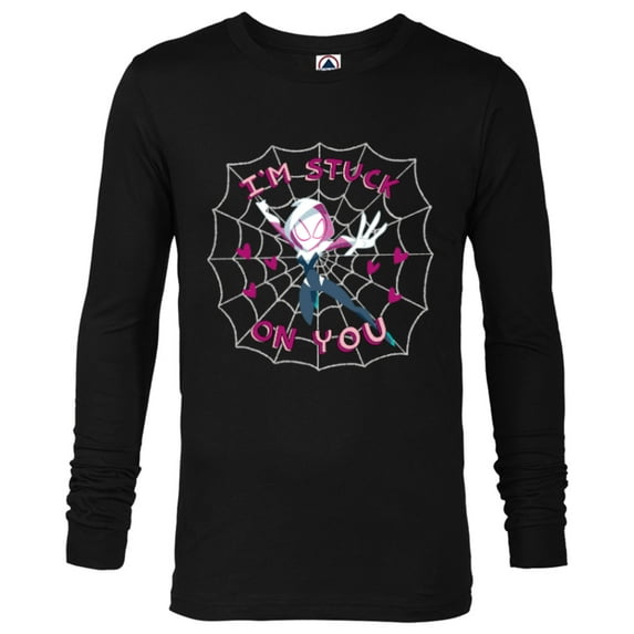 Marvel Spider-Gwen Valentine’s Day Love I’m Stuck On You - Long Sleeve T-Shirt for Men - Customized-Black
