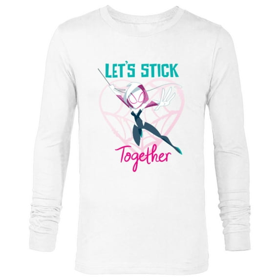 Marvel Spider-Gwen Valentine’s Day Love Let’s Stick Together - Long Sleeve T-Shirt for Men - Customized-White