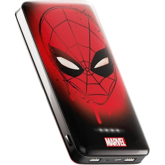 Marvel Spider-Man 10000mAh Power Bank, Portable Charger with Universal USB Output