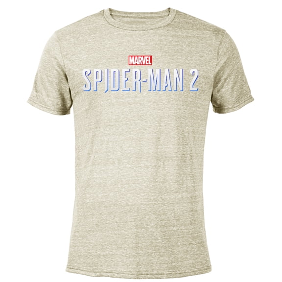 Marvel Spider-Man 2 Game Logo - Short Sleeve Blended T-Shirt for Adults – Customized-Yellow