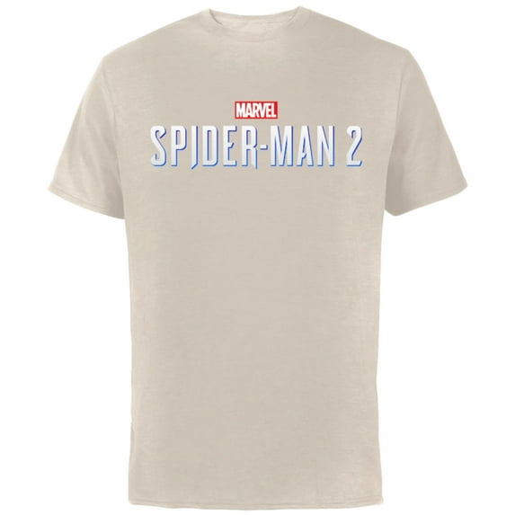 Marvel Spider-Man 2 Game Logo - Short Sleeve Cotton T-Shirt for Adults - Customized-Natural