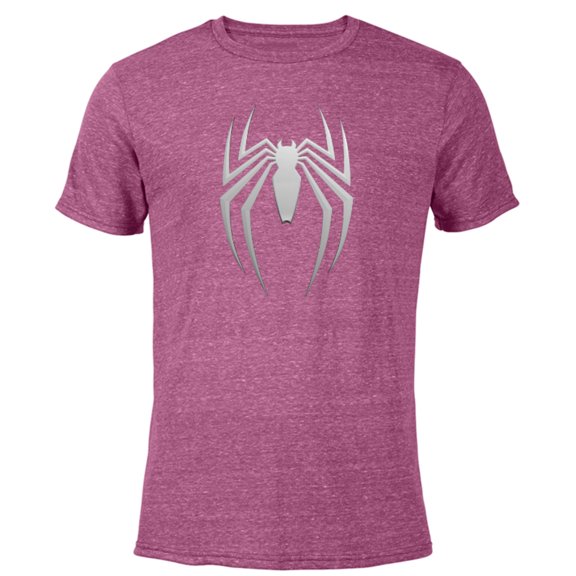 Marvel Spider-Man 2 Game Spider Logo - Short Sleeve Blended T-Shirt for Adults – Customized-Purple