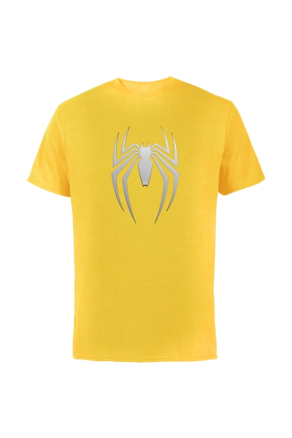 Spider-Man 2 Game Spider Logo - Short Sleeve Cotton T-Shirt for Adults - Customized-Yellow