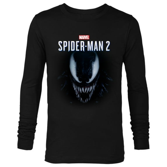 Marvel Spider-Man 2 Game Venom Face - Long Sleeve T-Shirt for Men – Customized-Black