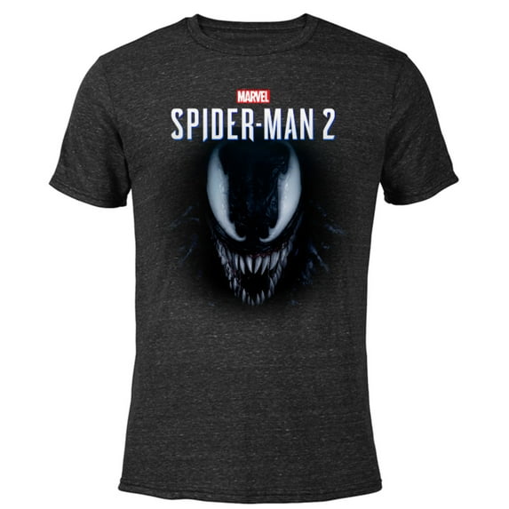 Marvel Spider-Man 2 Game Venom Face - Short Sleeve Blended T-Shirt for Adults – Customized-Black