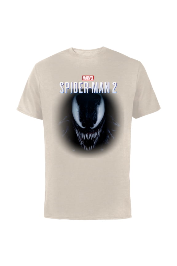 Spider-Man 2 Game Venom Face - Short Sleeve Cotton T-Shirt for Adults - Customized-Natural