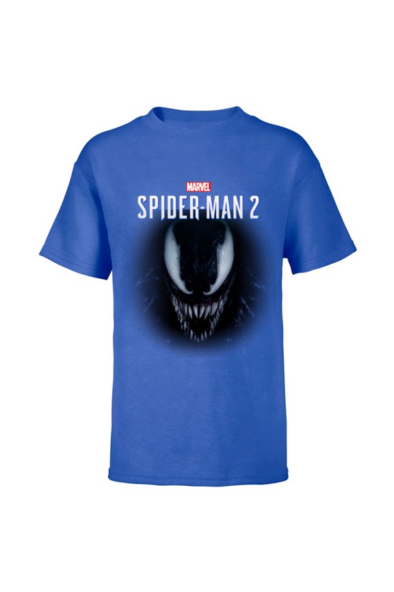 Spider-Man 2 Game Venom Face - Short Sleeve T-Shirt for Kids – Customized-Royal