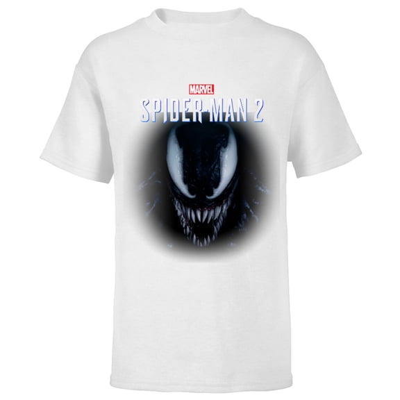 Marvel Spider-Man 2 Game Venom Face - Short Sleeve T-Shirt for Kids – Customized-White