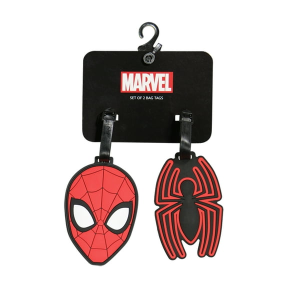 Marvel Spider-Man 2-Piece Suitcase ID Tag Set with Adjustable Straps, Head, Multi, One Size