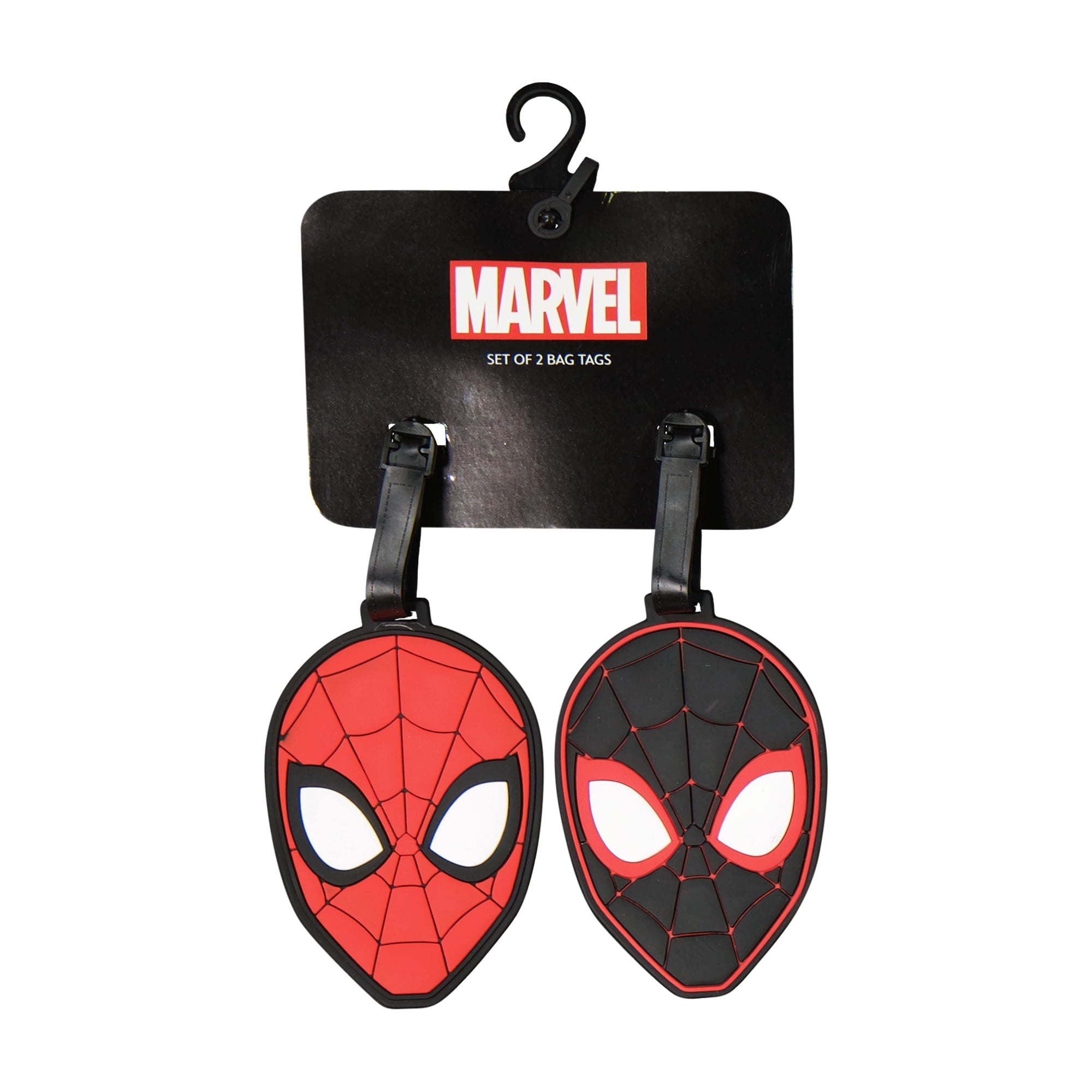 Marvel Spider-Man 2-Piece Suitcase ID Tag Set with Adjustable Straps, Mile Morales, Multi, One Size