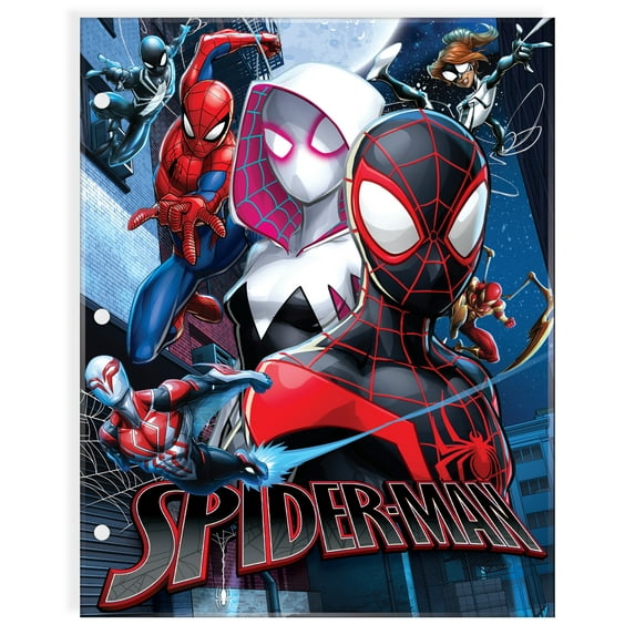 Marvel Spider-Man 2-Pocket Paper Folder, 3-Hole Punch, 9.25" x 11.75", Multi-Color