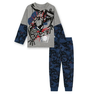 Marvel Spider-Man 2fer T-Shirt and Fleece Jogger Pants Outfit Set Toddler to Big Kid