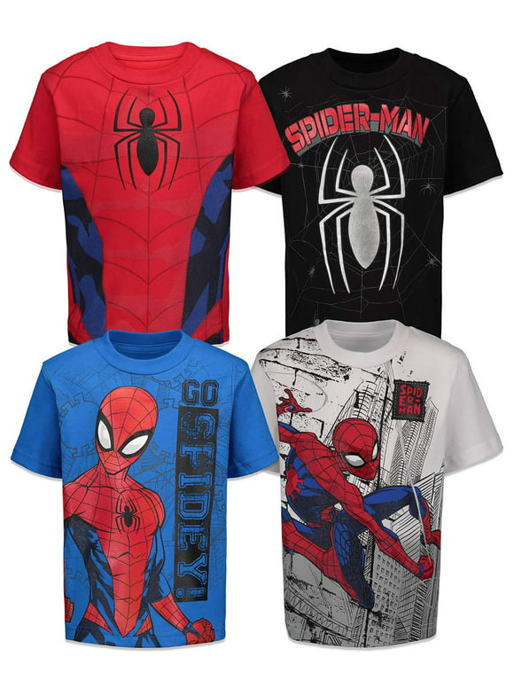 Marvel Spider-Man 4 Pack T-Shirts Toddler to Big Kid